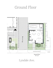 A floor plan of a ground floor apartment at Lyndale Ave.